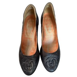 L'Artiste Spring Step Rositta Pumps Black US 9 Witchy Halloween Tooled Leather